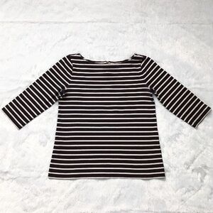 Ann Taylor LOFT Blue and White Striped Boatneck Top, size xs